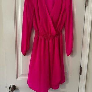 Lilly Pulitzer Pink Bishop Sleeve Wrap Sundress